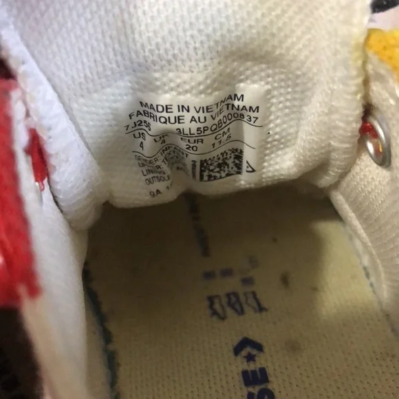 Mickey Mouse customized converse sneakers size 4 - Picture 8 of 10